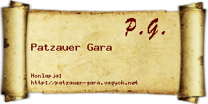 Patzauer Gara névjegykártya